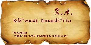 Kövesdi Annamária névjegykártya