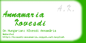 annamaria kovesdi business card